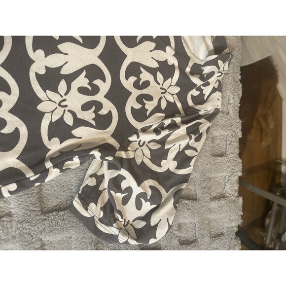 Loft Grey And White Short Sleeve A-line Knee Length T-shirt Dress Size Small - Picture 5 of 14